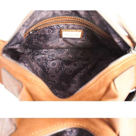 Genuine Leather Crossbody Satchel - Cognac - Picture 7 of 7